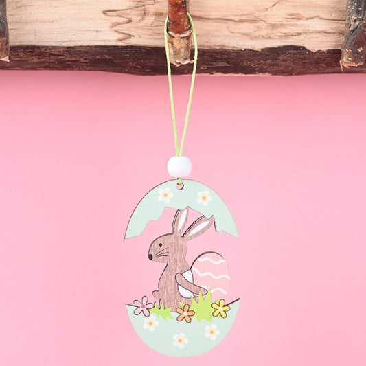 Easter Wooden Pendants Festive Atmosphere Decorative Items, Bunny Egg Shell, Rabbit Lifting Eggshell, Small Egg Shell, Yellow Rabbit Eggshell, Pink Egg, Yellow Rabbit Tooth Egg, Light Yellow Upside-down Rabbit Eggs, Blue Egg, Orange-winged Bird