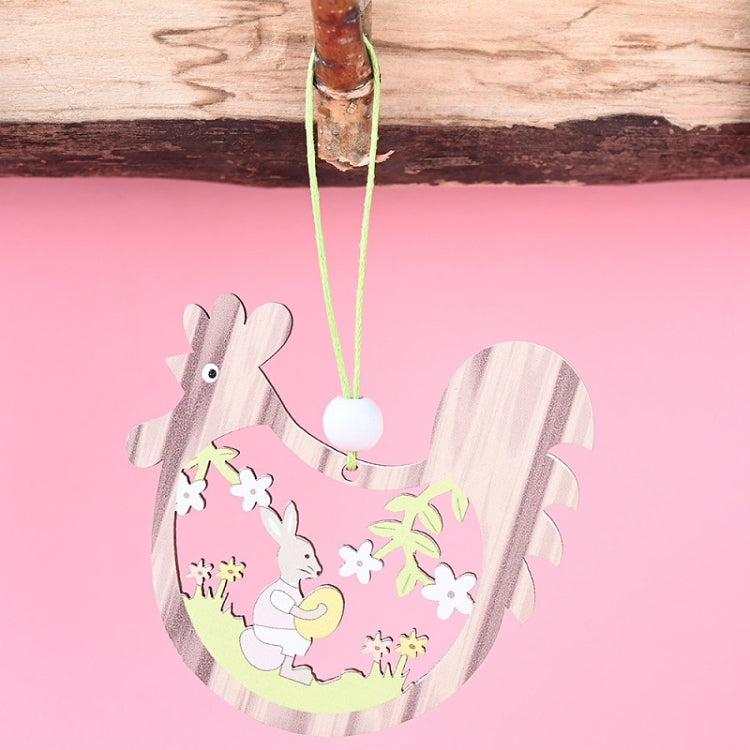 Easter Wooden Pendants Festive Atmosphere Decorative Items