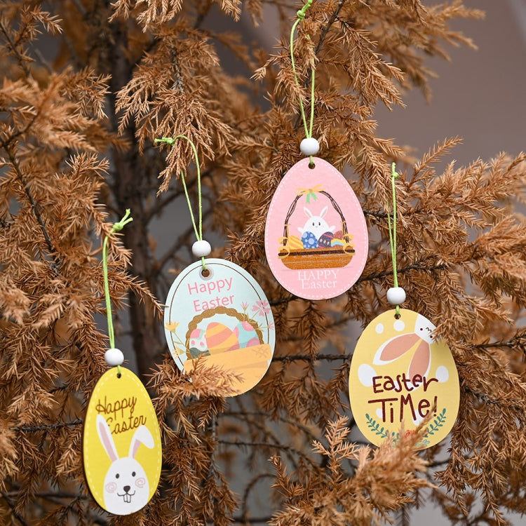 Easter Wooden Pendants Festive Atmosphere Decorative Items