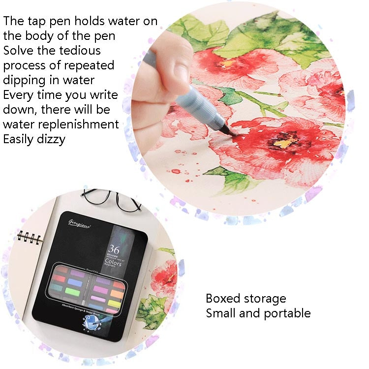 36 Colors Solid Watercolor Paint Children Sketch Watercolor