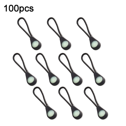 100pcs Mountaineering Camping Backpack Zipper Pull Outdoor Anti-Lost Eye-Catching Luminous Accessories Self-Luminous Drawstring