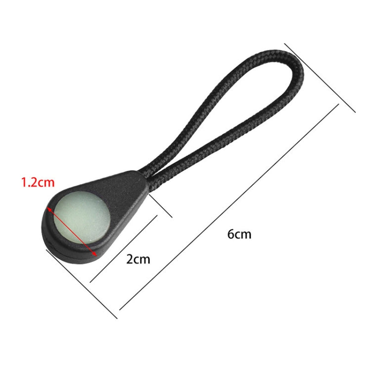 100pcs Mountaineering Camping Backpack Zipper Pull Outdoor Anti-Lost Eye-Catching Luminous Accessories Self-Luminous Drawstring