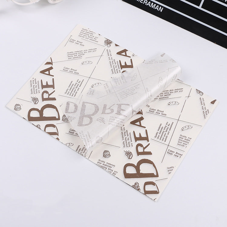100 Sheets / Pack Cake Greaseproof Paper Baking Packaging Plate Paper Hamburger Paper, Colour: Classical Newspaper