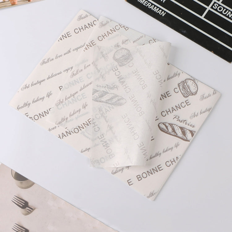 100 Sheets / Pack Cake Greaseproof Paper Baking Packaging Plate Paper Hamburger Paper, Colour: Classical Newspaper