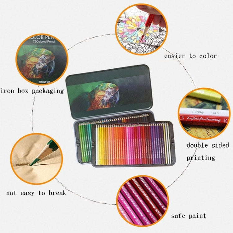 72-Color Tin Box Oily Drawing Color Pencils