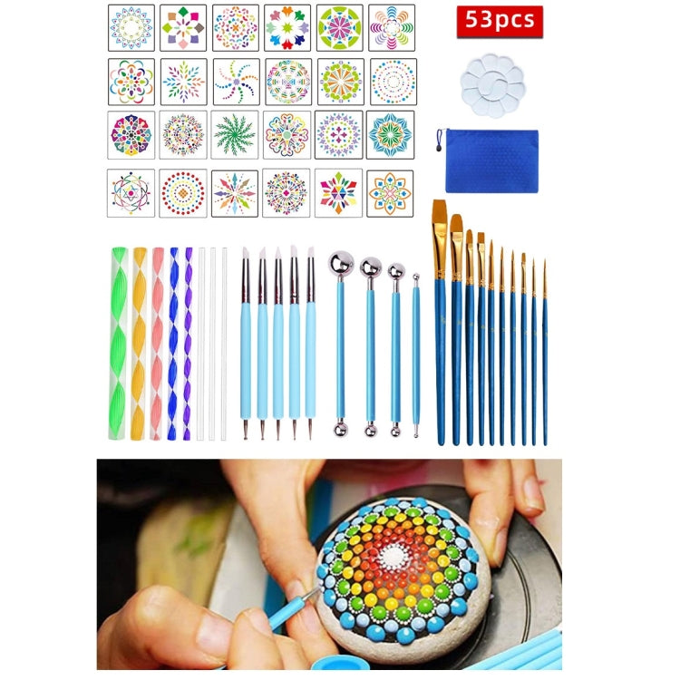 53 PCS Mandala Drawing Tool With Storage Bag