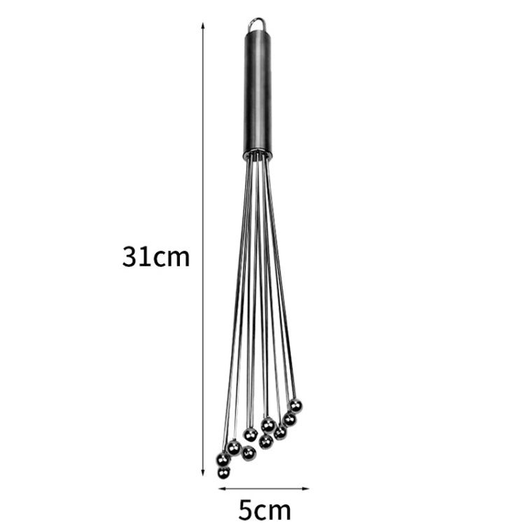 Manual Whisk Stainless Steel Glass Bead Egg Whisk Kitchen Household Hand-Held Baking Tools Type A 12 Inch