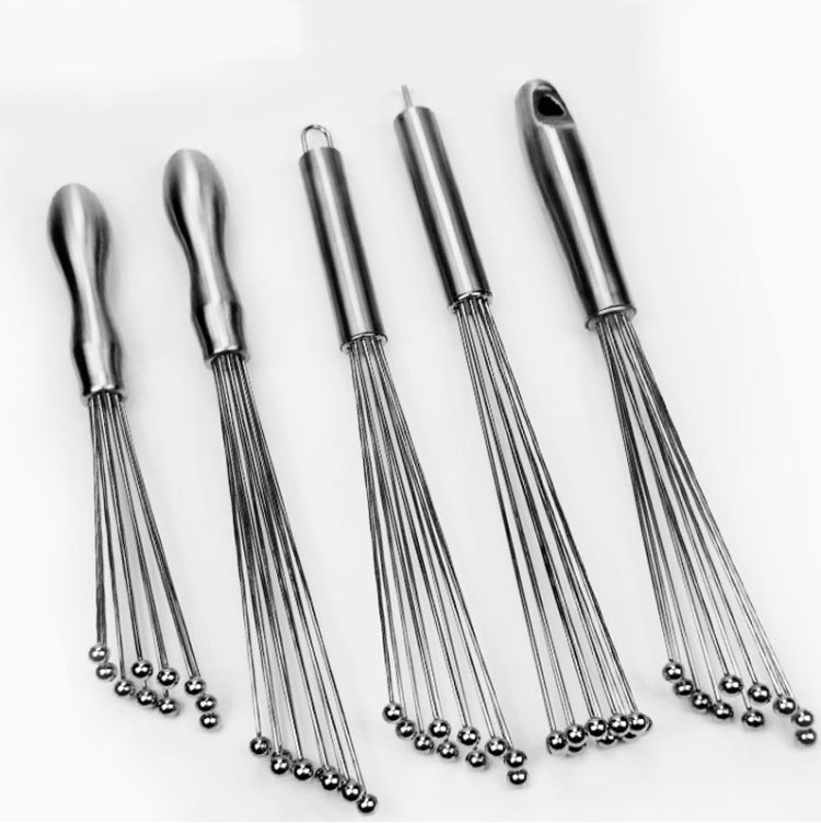 Manual Whisk Stainless Steel Glass Bead Egg Whisk Kitchen Household Hand-Held Baking Tools Type A 12 Inch
