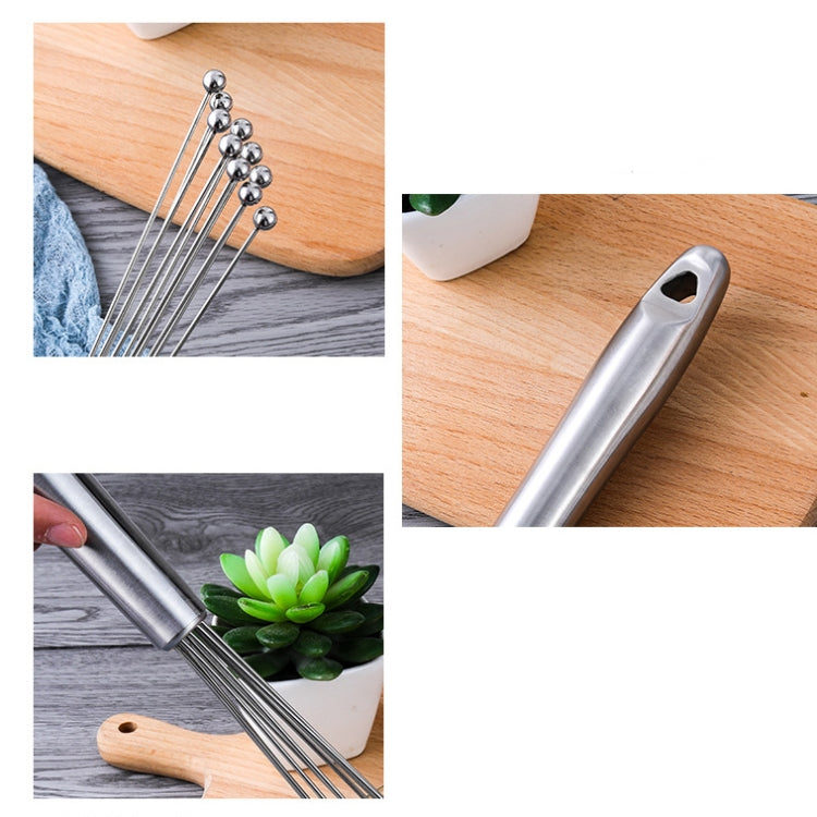 Manual Whisk Stainless Steel Glass Bead Egg Whisk Kitchen Household Hand-Held Baking Tools Type A 12 Inch