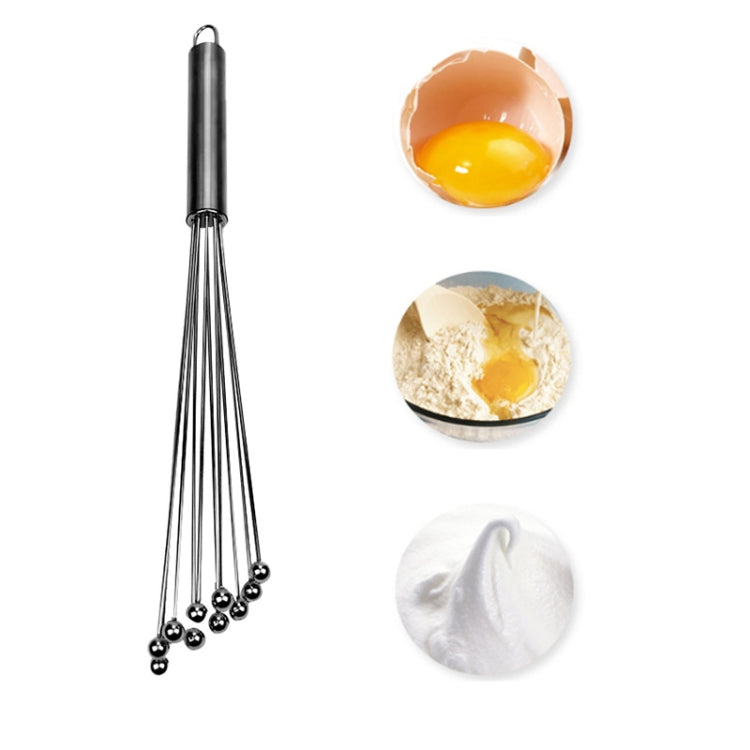 Manual Whisk Stainless Steel Glass Bead Egg Whisk Kitchen Household Hand-Held Baking Tools Type A 12 Inch
