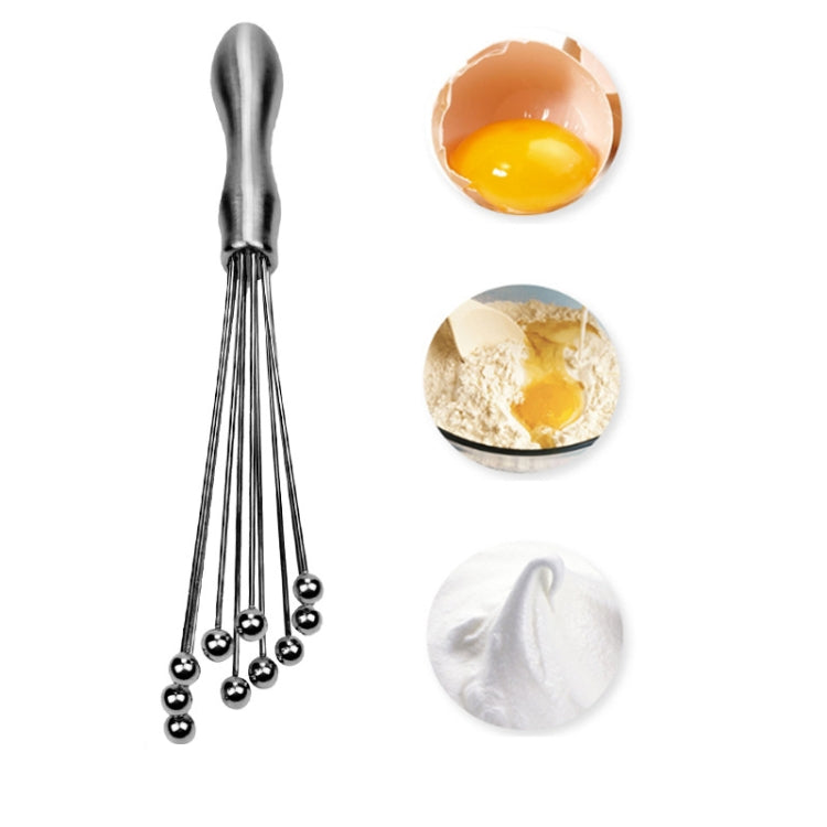 Manual Whisk Stainless Steel Glass Bead Egg Whisk Kitchen Household Hand-Held Baking Tools Type A 12 Inch