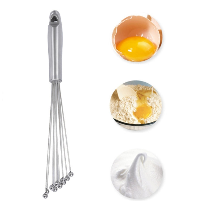 Manual Whisk Stainless Steel Glass Bead Egg Whisk Kitchen Household Hand-Held Baking Tools Type A 12 Inch