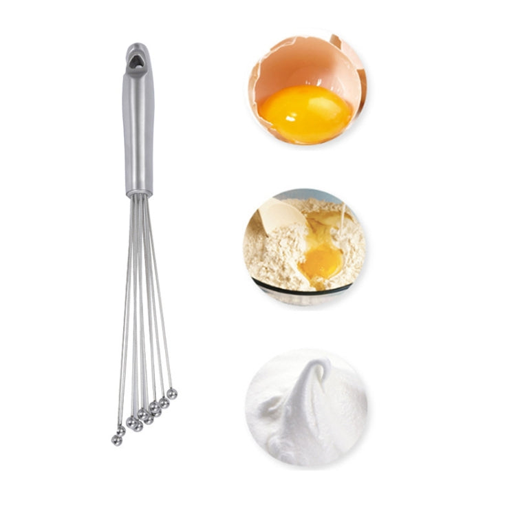 Manual Whisk Stainless Steel Glass Bead Egg Whisk Kitchen Household Hand-Held Baking Tools Type A 12 Inch