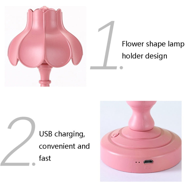 Retro Charging Table Lamp Bedroom Bed LED Eye Protection Light