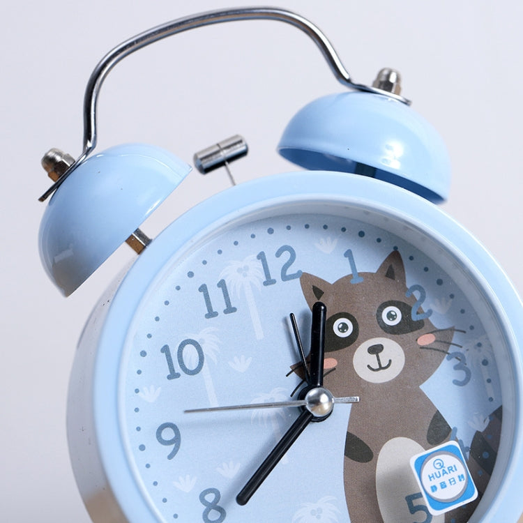 Cartoon Alarm Clock Ringing At The Bedside Of Students Metal Alarm Clock With Night Light, Color Random Deilvery