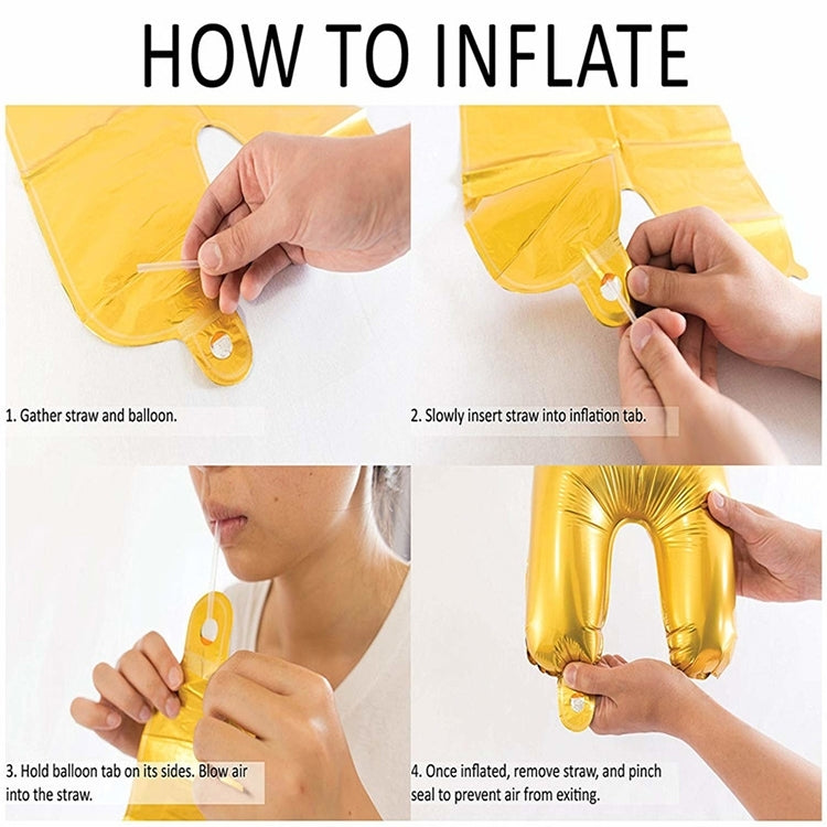 32-Inch Gradient Color Crown Digital Balloon Children Birthday Decoration Film Balloon