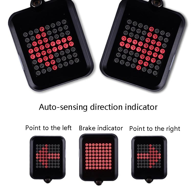 Intelligent Steering Brake Tail Light USB Rechargeable Bicycle Light Cycling Warning Safety Light
