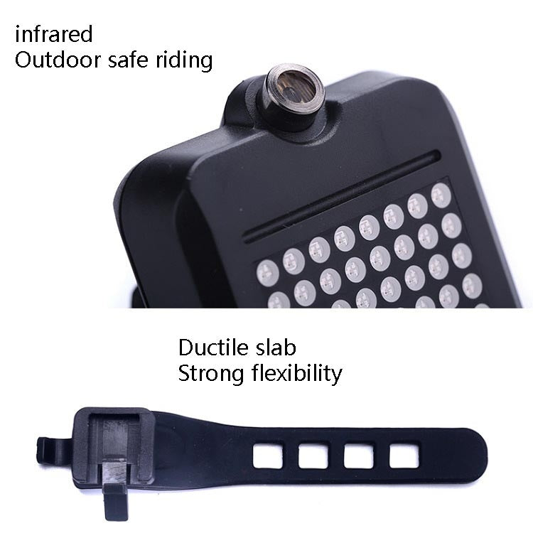 Intelligent Steering Brake Tail Light USB Rechargeable Bicycle Light Cycling Warning Safety Light
