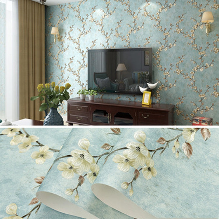 Retro 3D Stereo Plum Blossom Wallpaper Bedroom Living Room TV Background Wall Self-Adhesive Wallpaper