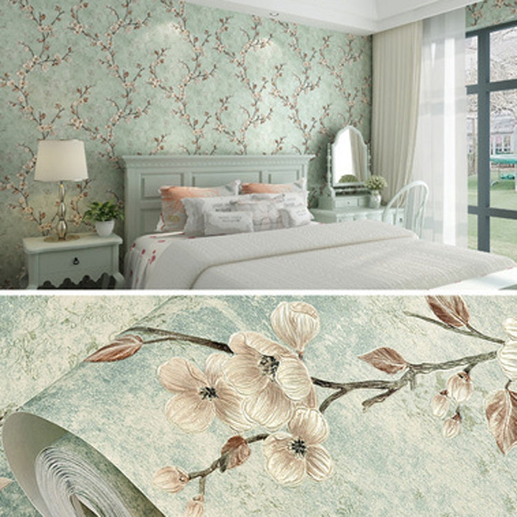 Retro 3D Stereo Plum Blossom Wallpaper Bedroom Living Room TV Background Wall Self-Adhesive Wallpaper