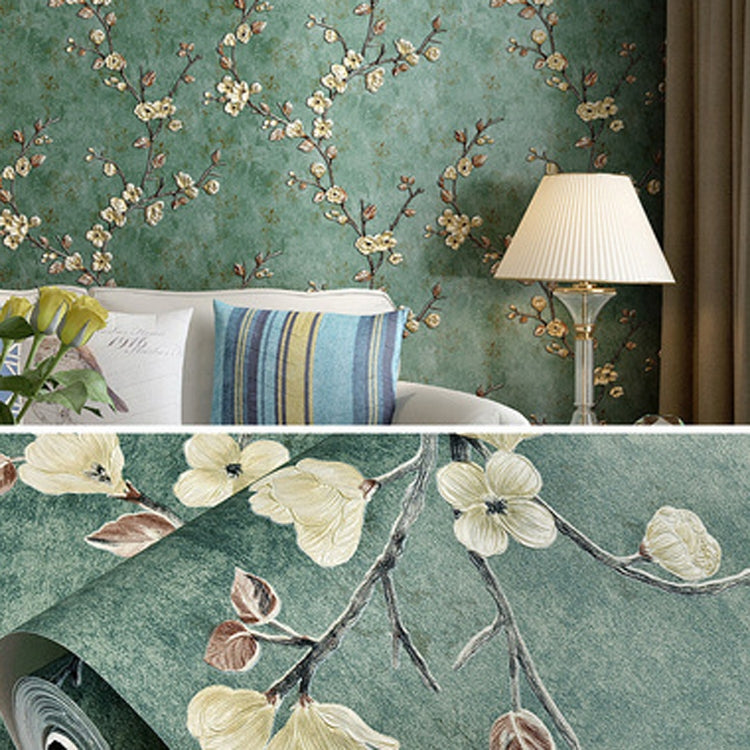 Retro 3D Stereo Plum Blossom Wallpaper Bedroom Living Room TV Background Wall Self-Adhesive Wallpaper