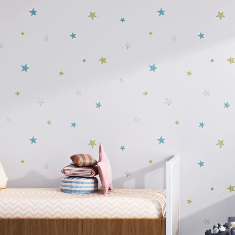 3D Stars Moon Self-Adhesive Wallpaper Mediterranean Children Wall Sticker