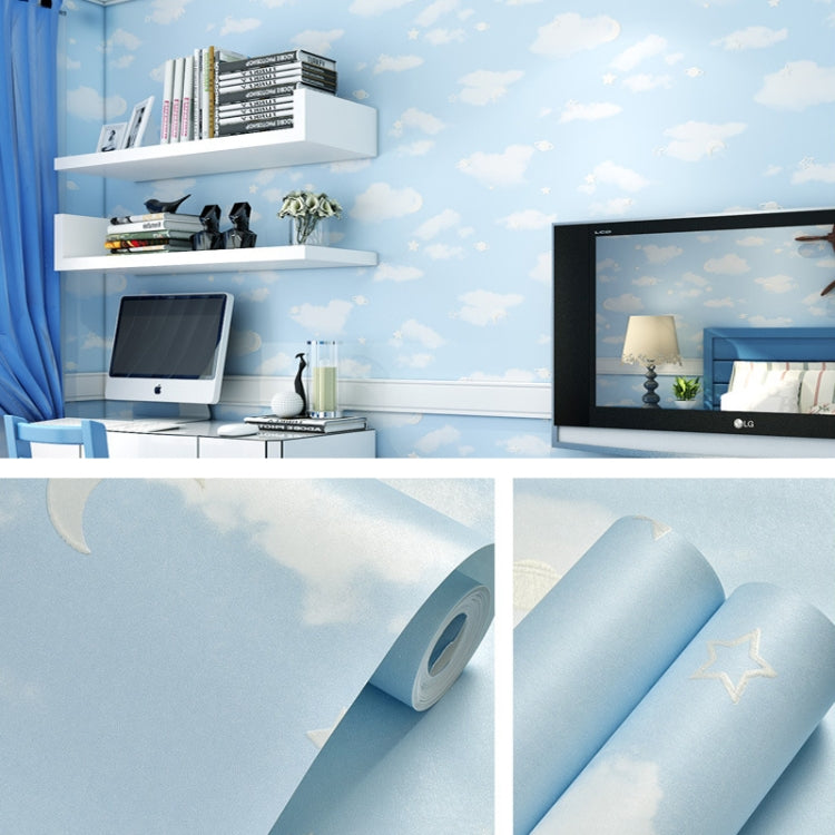 3D Stars Moon Self-Adhesive Wallpaper Mediterranean Children Wall Sticker