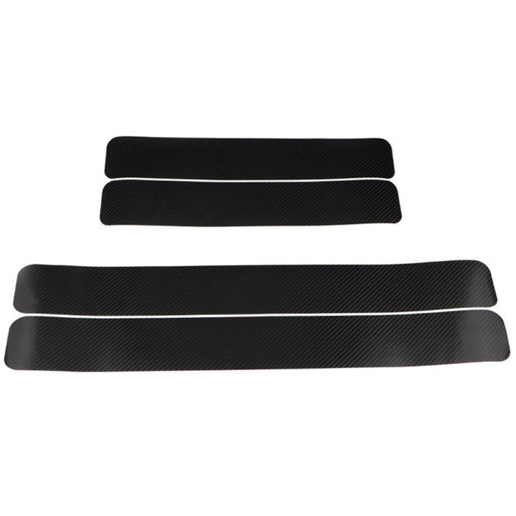 5 Sets Car Threshold Carbon Fiber Sticker Car Door Scratch Strip Anti-Kick Film Protective Pad Threshold Strip