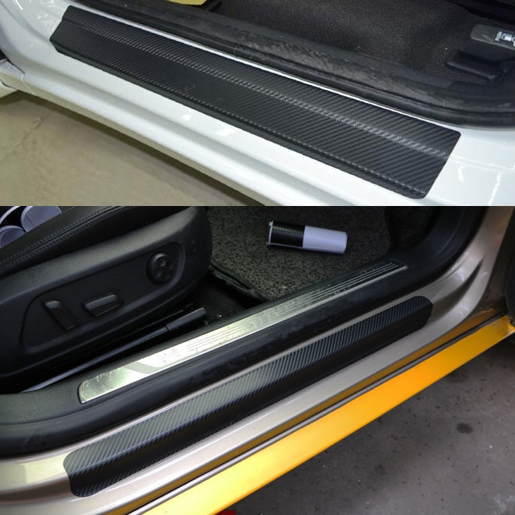5 Sets Car Threshold Carbon Fiber Sticker Car Door Scratch Strip Anti-Kick Film Protective Pad Threshold Strip