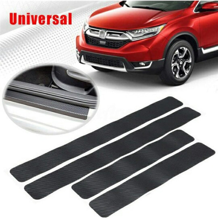 5 Sets Car Threshold Carbon Fiber Sticker Car Door Scratch Strip Anti-Kick Film Protective Pad Threshold Strip