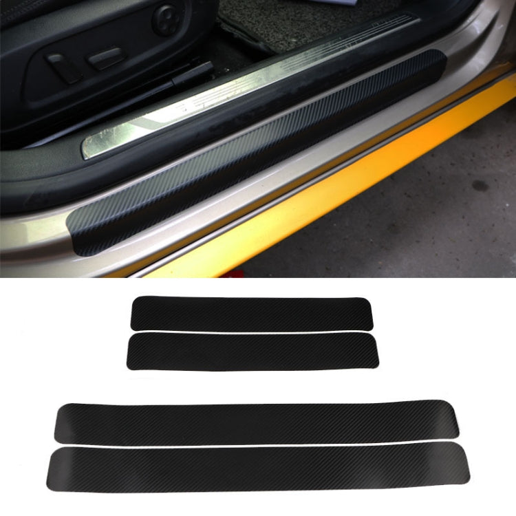 5 Sets Car Threshold Carbon Fiber Sticker Car Door Scratch Strip Anti-Kick Film Protective Pad Threshold Strip