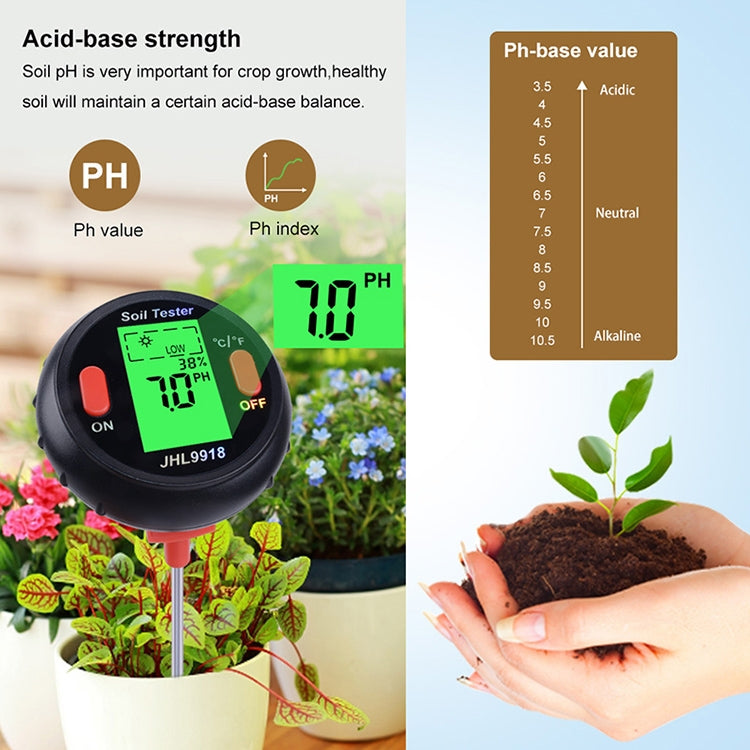 Five-In-One Soil Meter PH Humidity Temperature Photometry Detector PH Photometry Multifunctional Detector