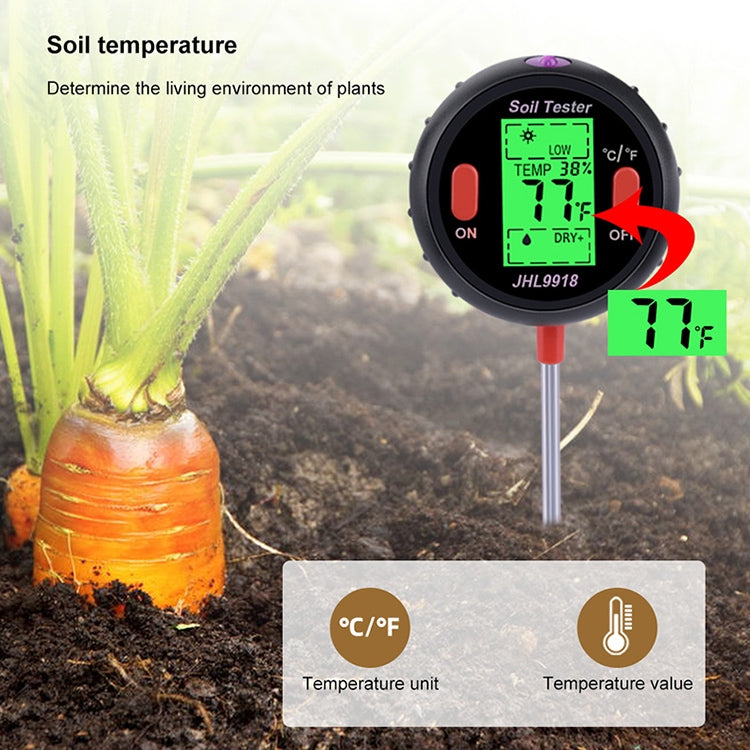 Five-In-One Soil Meter PH Humidity Temperature Photometry Detector PH Photometry Multifunctional Detector