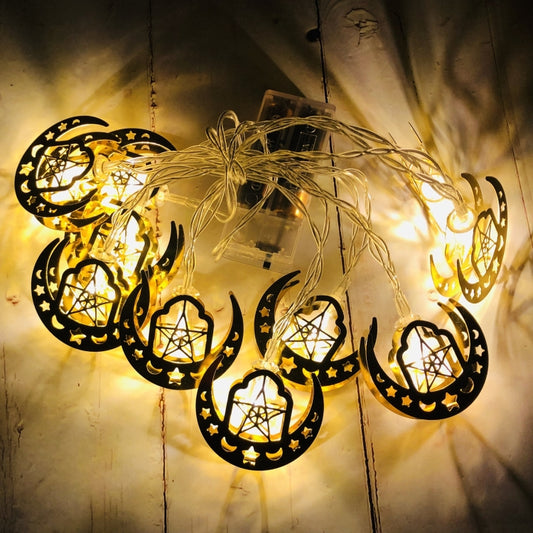 Eid Al-Fitr LED Star and Moon String Lights Ramadan Festival Decoration Lamp