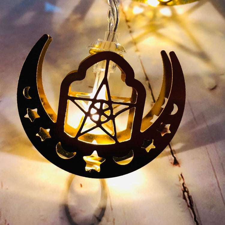 Eid Al-Fitr LED Star and Moon String Lights Ramadan Festival Decoration Lamp