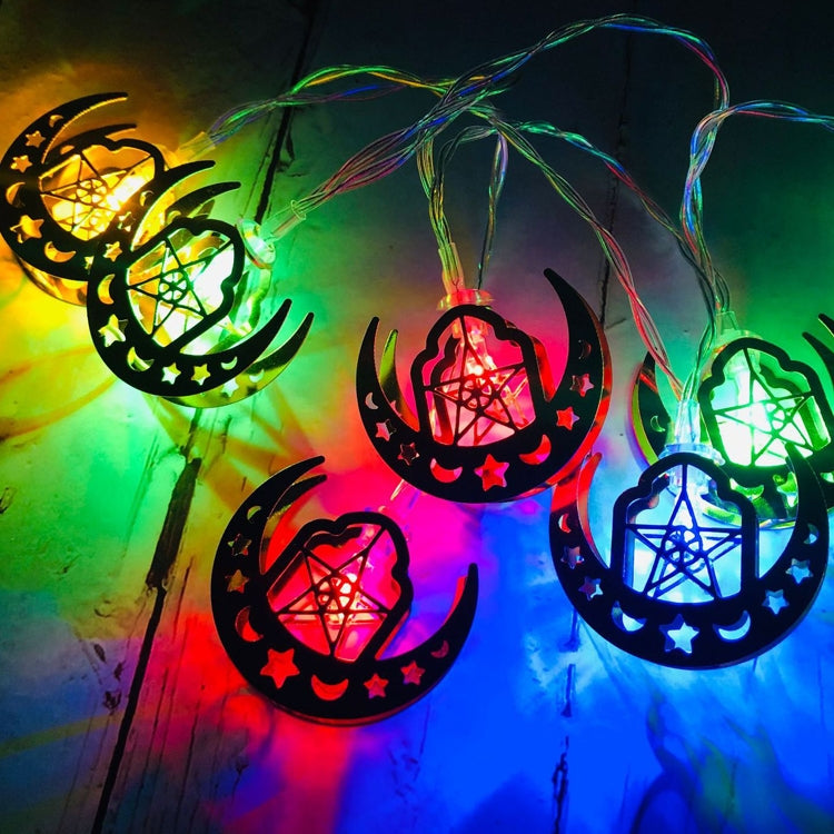 Eid Al-Fitr LED Star and Moon String Lights Ramadan Festival Decoration Lamp