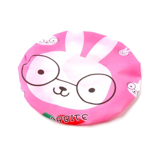 3 PCS Cute Cartoon Shower Bath Cap Saunas Lace Elastic Band Cap Hair Protective Cap