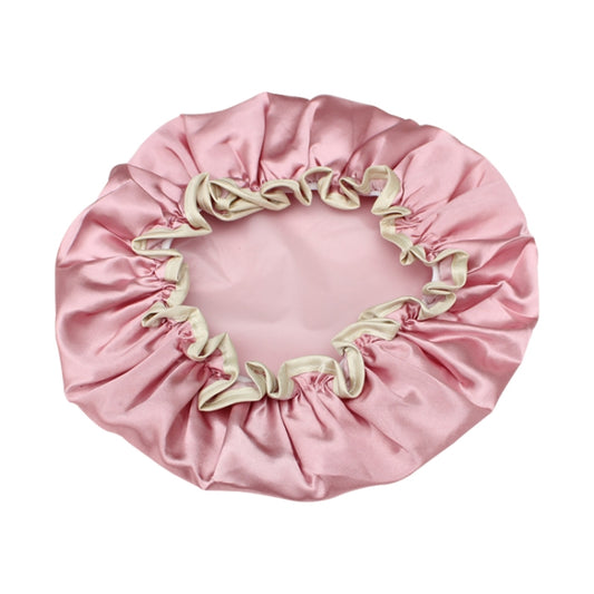Lovely Thick Women Satin Colorful Double Waterproof Hair Cover Bathing Cap