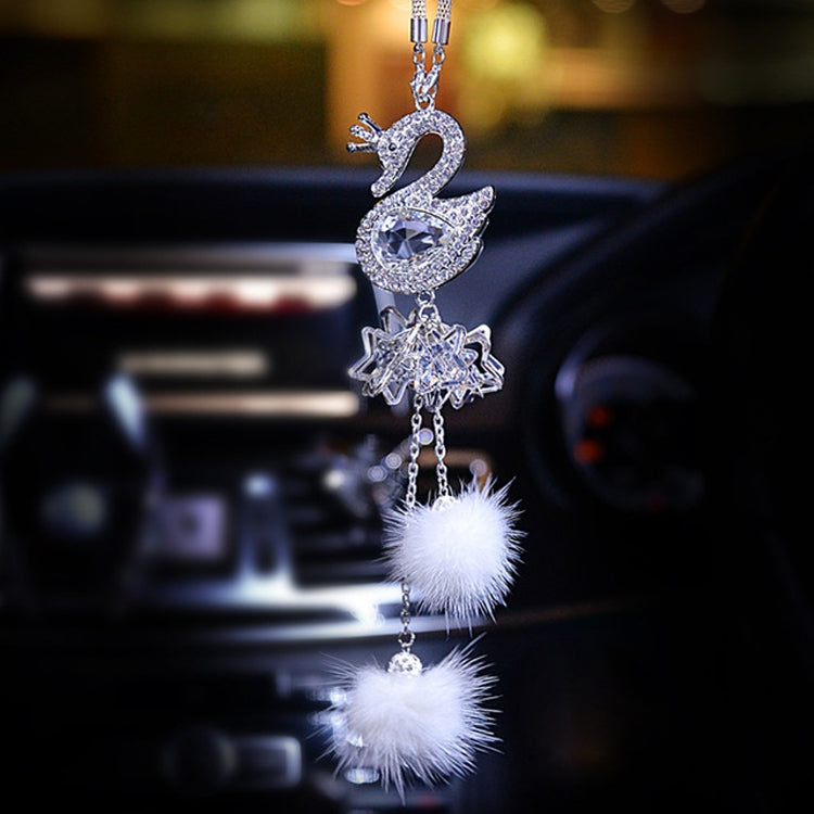 Car Pendant Crystal Swan Car Rearview Mirror Pendant