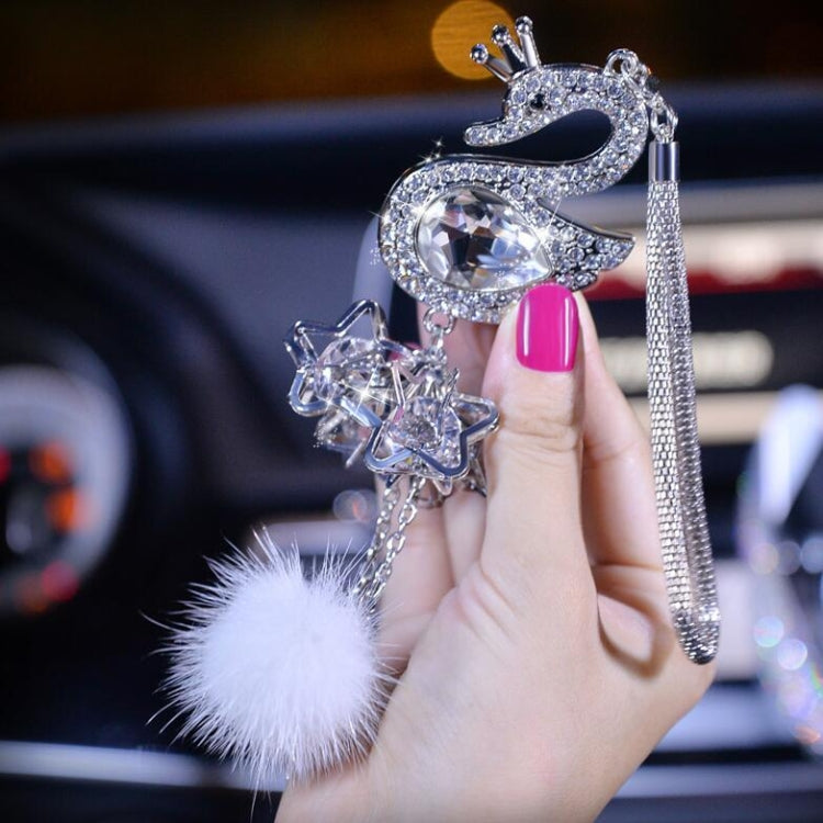 Car Pendant Crystal Swan Car Rearview Mirror Pendant