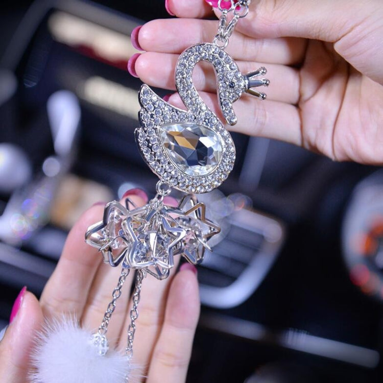 Car Pendant Crystal Swan Car Rearview Mirror Pendant