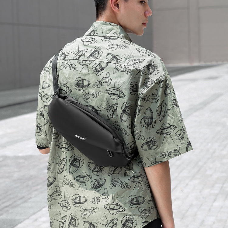 WEIXIER 8641 Men Running Waterproof Waist Bag Multifunctional Chest Bag Sports Leisure One-Shoulder Bag