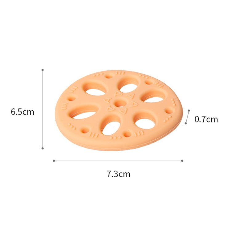 M010093 Silicone Lotus Root Tablets Baby Soothing Teether Children Molars Toys Maternal And Child Supplies, Colour: Beige With Lanyard