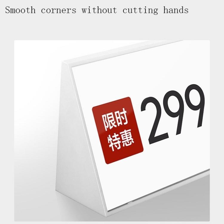 Acrylic Triangle Price Tag Student Desk Seat Board (White)