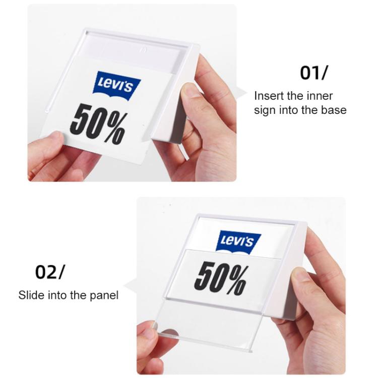 Acrylic Triangle Price Tag Student Desk Seat Board (White)