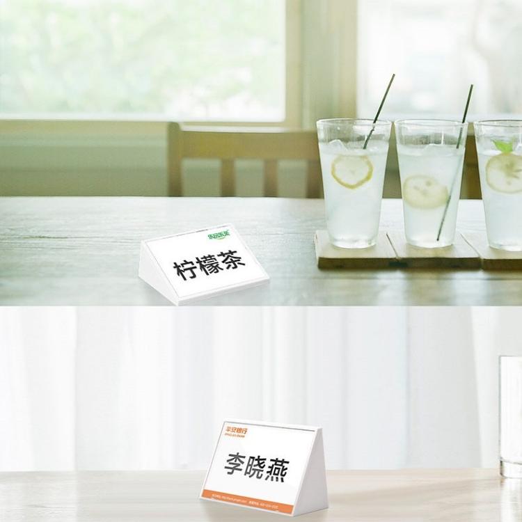 Acrylic Triangle Price Tag Student Desk Seat Board (White)