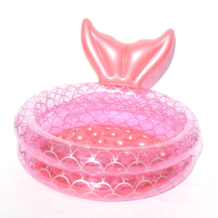 Inflatable Mermaid Shape Pool Home Children Baby Pink Round Swimming Pool Floating Air Cushion