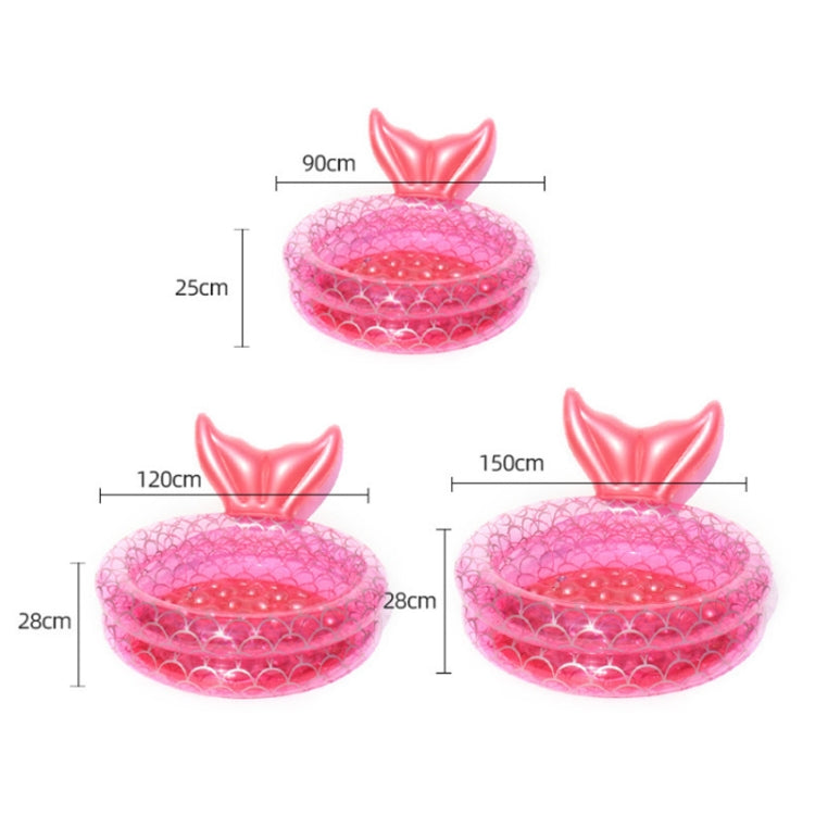 Inflatable Mermaid Shape Pool Home Children Baby Pink Round Swimming Pool Floating Air Cushion