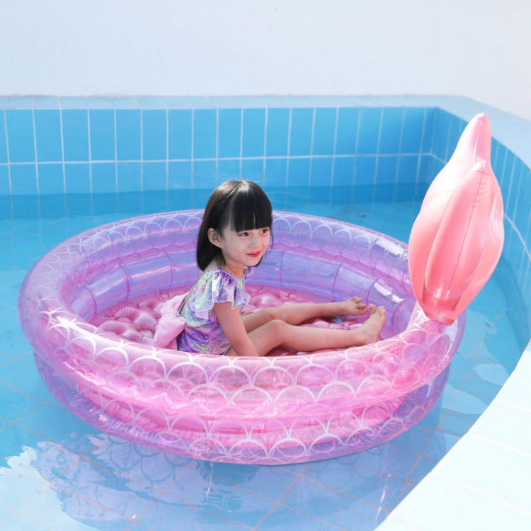 Inflatable Mermaid Shape Pool Home Children Baby Pink Round Swimming Pool Floating Air Cushion