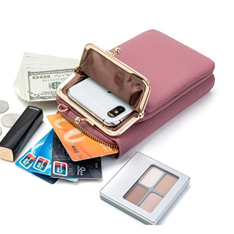 H2107 Ladies Mobile Phone Bag Shoulder Messenger Bag Pebbled Zipper Wallet